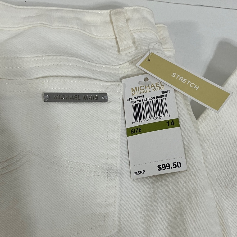 New Michael Kors White Skinny Leg Capris in Size 14 - Picture 9 of 9